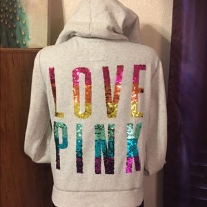 Victoria’s Secret Pink M rainbow bling full zip